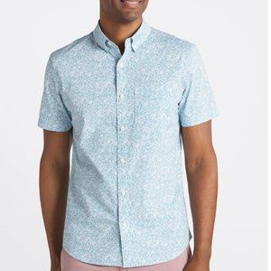 Hawker Rye Essential Wash Short Sleeve Stretch Shirt, Teal Green, Mens Large